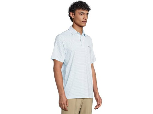 (取寄) ヴィンヤードヴァインズ メンズ ブラッドリー ストライプ サンカティ ポロ Vineyard Vines men Bradley Stripe Sankaty Polo White/Aq Haze