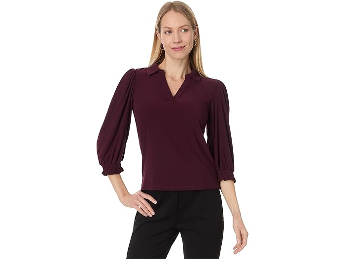 ()  ǥ ץå ͥå 3/4 ꡼ ˥å ȥå CeCe women Split Neck 3/4 S...