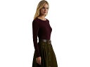 (取寄) ローレン ラルフローレン レディース コットンブレンド ロング スリーブ トップ Lauren Ralph Lauren women Cotton-Blend Long Sleeve Top Pinot Noir