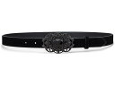 (取寄) ローレン ラルフローレン レディース スエード スキニー ベルト Lauren Ralph Lauren women Stone-Buckle Suede Skinny Belt Black