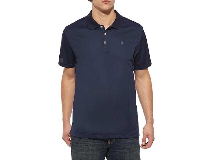 () ꥢå  ƥå ݥ Ariat men Tek Polo Navy Eclipse