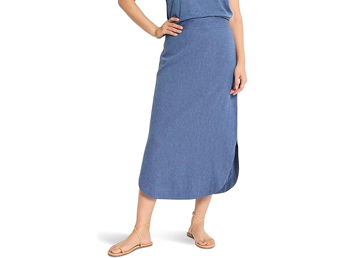() ˥å ǥ  ͥ ǥå  NIC+ZOE women Rumba Linen Dip Skirt Blue Mix