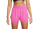 (取寄) ナイキ レディース ワン ドライ-フィット ハイライズ 3 2イン1 ショーツ Nike women One Dri-FIT High-Rise 3" 2-in-1 Shorts Playful Pink/Reflective Silver