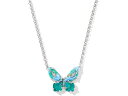 (取寄) ケンドラスコット レディース ビアンカ バタフライ ショート ペンダント ネックレス Kendra Scott women Bianca Butterfly Short Pendant Necklace Silver Bright Aqua Mix