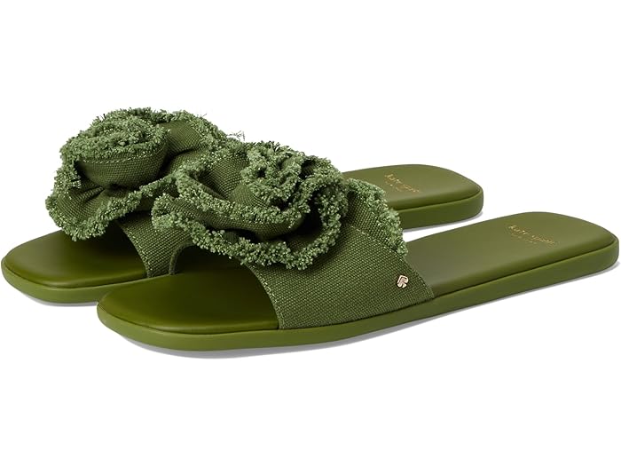 () ȥڡ ǥ եå Х եå  Kate Spade New York women Flourish Canvas Flat Sandal Jungle Vine