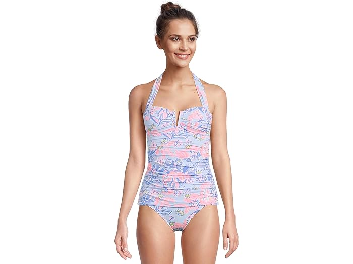 (取寄) リリー ピュリッツァー レディース ペギー タンキニ トップ Lilly Pulitzer women Peggi Tankini Top Multi Elephant Splash
