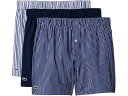 (取寄) ラコステ メンズ コットン ストレッチ プリント アニメーション ボクサー 3-パック Lacoste men Cotton Stretch Print Animation Boxers 3-pack Navy Blue/White