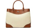 (取寄) ローレン ラルフローレン レディース ストロー アンド レザー ラージ マーシー サッチェル Lauren Ralph Lauren women Straw & Leather Large Marcy Satchel Light Natural/Lauren Tan