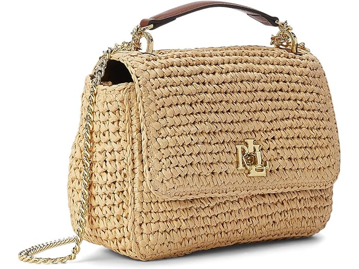 (取寄) ローレン ラルフローレン レディース ウーブン ストロー ミディアム ソフィー バッグ Lauren Ralph Lauren women Woven Straw Medium Sophee Bag Natural/Lauren Tan