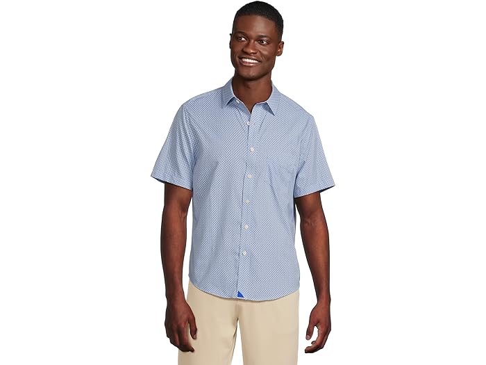 (取寄) アンタックイット メンズ パフォーマンス ショートスリーブ シャツ ウィズ ポケット UNTUCKit men Performance Short-Sleeve Shirt With Pocket Blue