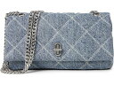 (取寄) マークジェイコブス レディース ザ キルテッド デニム デュアル チェイン ミニ バッグ Marc Jacobs women The Quilted Denim Dual Chain Mini Bag Light Wash Indigo(4)