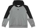 (取寄) アディダス キッズ ボーイズ カラーブロック フーデット プルオーバー (ビッグ キッズ) adidas Kids boys Colorblock Hooded Pullover (Big Kids) Charcoal Grey Heather(4)