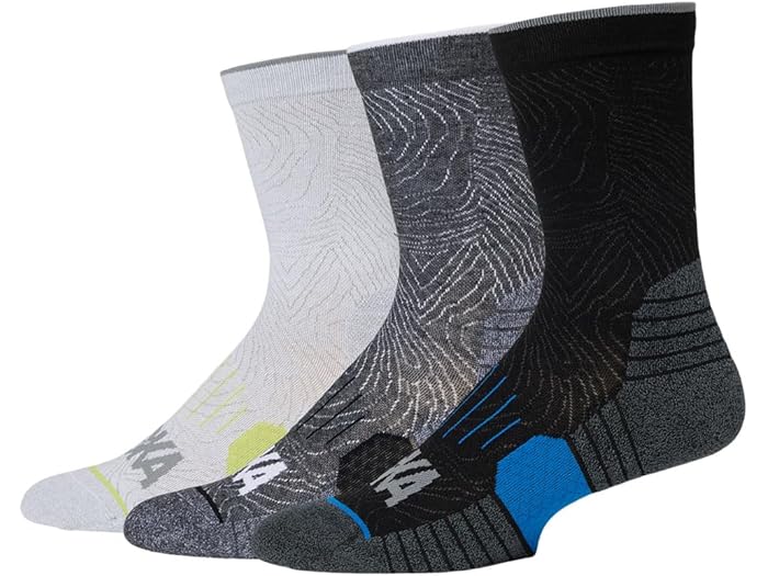 () ۥͥ 롼  å 3-ѥå Hoka Crew Run Socks 3-Pack White/Black/G...