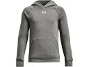 (取寄) アンダーアーマー キッズ ボーイズ ライバル フリース ブーディ (ビッグ キッド) Under Armour Kids boys Rival Fleece Hoodie (Big Kid) Castlerock Light Heather/White