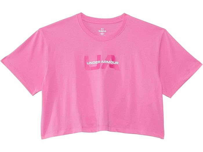 (取寄) アンダーアーマー キッズ ガールズ ブランデット ボクシー ショート スリーブ クロップ (ビッグ キッド) Under Armour Kids girls Branded Boxy Short Sleeve Crop (Big Kid) Pink Edge/Virtual Pink