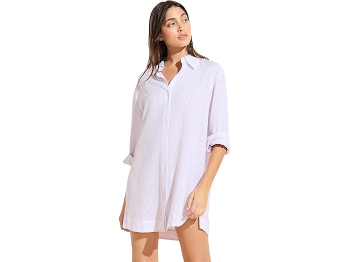 () С ǥ Ρƥ ꡼ץ Eberjey women Nautico Sleepshirt White...