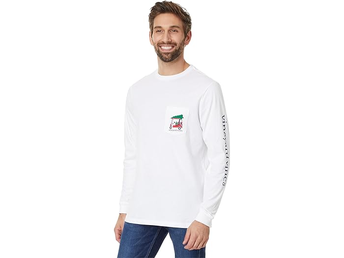 楽天ジェットラグ楽天市場店（取寄） ヴィンヤードヴァインズ メンズ Ls クリスマス ゴルフ カート T Vineyard Vines men LS Xmas Golf Cart T White Cap