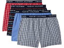 (取寄) トミーヒルフィガー メンズ ウーブン コットン ボクサー 4-パック Tommy Hilfiger men Woven Cotton Boxer 4-Pack Thorn