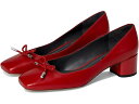 (取寄) フランコ サルト レディース ナタリア スクエア トゥ ブロック ヒール パンプス ウィズ ボウ Franco Sarto women Natalia Square Toe Block Heel Pumps with Bow Crimson Red Leather(4)