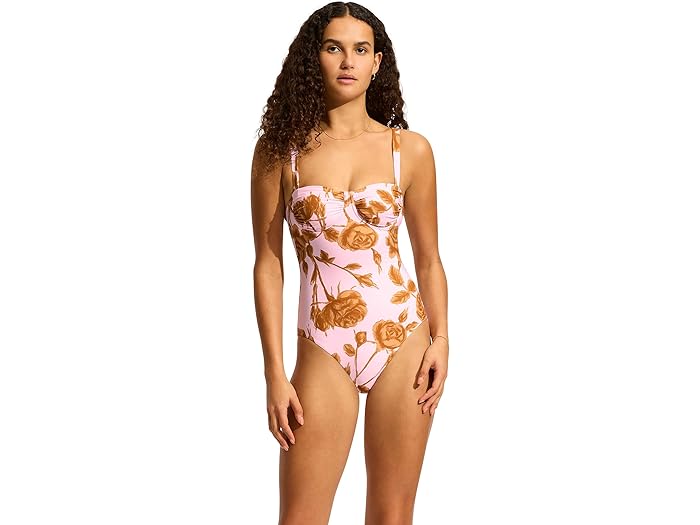() ե꡼ ǥ 롼 磻䡼 ԡ Seafolly women Rococo Ruched Un...