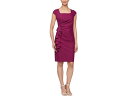 (取寄) アレックス イブニングス レディース ショート コンプレッション シィース ドレス ウィズ スクエア ネック Alex Evenings women Short Compression Sheath Dress with Square Neck Passion(4)