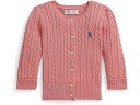(取寄) ラルフローレン キッズ ガールズ ミニ-ケーブル コットン カーディガン (インファント) Polo Ralph Lauren Kids girls Mini-Cable Cotton Cardigan (Infant) Faded Peony With Navy Polo Player