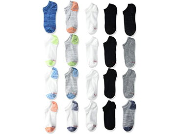 (取寄) ヘインズ ボーイズ ボーイズ 20-ペア スーパー ノー ショー ソックス Hanes boys Boys SUPER VALUE 20-Pair Super No Show Socks Assorted Colors