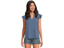 (取寄) モッドオードック レディース スリーブレス ラッフル トップ Mod-o-doc women Sleeveless Ruffle Top Pacific Blue