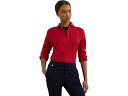 (取寄) ローレン ラルフローレン レディース リラックスド-フィット フィット リネン シャツ Lauren Ralph Lauren women Relaxed Fit Linen Shirt Festive Red(4)