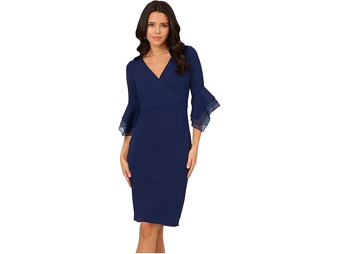 () ɥꥢ Ѥڥ ǥ 졼  ߥǥ ɥ쥹 Adrianna Papell women Crepe Comb...