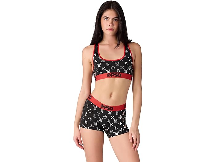 () PSD ǥ ץ쥤ܡ Υ ܡ硼 PSD women Playboy Monogram Boyshor...