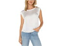 (取寄) リバプールロサンゼルス レディース スリーブレス ウーブン トゥ ニット トップ Liverpool Los Angeles women Sleeveless Woven To Knit Top Whipped Cream