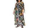 (取寄) ジョニー ワズ レディース プラス サイズ フローラル ボーダー ロング ドレス Johnny Was women Plus Size Floral ...