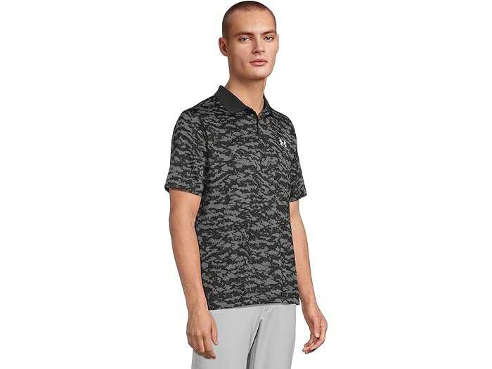 (取寄) アンダーアーマー ゴルフ メンズ マッチプレー プリンテッド ゴルフ ポロ Under Armour Golf men Matchplay Printed Golf Polo Black/Castlerock/Pitch Gray