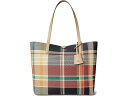 (取寄) ローレン ラルフローレン レディース フォー-レザー ラージ リバーシブル トート バッグ Lauren Ralph Lauren women Faux-Leather Large Reversible Tote Bag Sand Dune/Sunset Plaid(4)