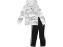 (取寄) アディダス キッズ ボーイズ AOP フーデット ティー パンツ セット (トドラー/リトル キッド) adidas Kids boys AOP Hooded Tee Pants Set (Toddler/Little Kid) White