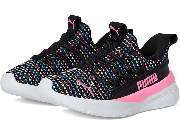 (取寄) プーマ キッズ キッズ ソフトライド ワン4オール スリッポン シューズ (リトル キッド) PUMA Kids kids Softride One4All Slip-On Shoes (Little Kid) Puma Black-Fast Pink1