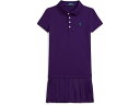 (取寄) ラルフローレン キッズ ガールズ プリーツ ストレッチ メッシュ ポロ ドレス (トドラー/リトル キッド) Polo Ralph Lauren Kids girls Pleated Stretch Mesh Polo Dress (Toddler/Little Kid) College Purple