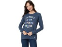 (取寄) ライフイズグッド レディース フットボール イズ マイ フェーバリット シーズン ロング スリーブ クラッシャー ティー Life is Good women Football Is My Favorite Season Long Sleeve Crusher Tee Darkest Blue(4)