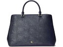 (取寄) ローレン ラルフローレン レディース クロスハッチ レザー ラージ ハンナ サッチェル Lauren Ralph Lauren women Crosshatch Leather Large Hanna Satchel French Navy