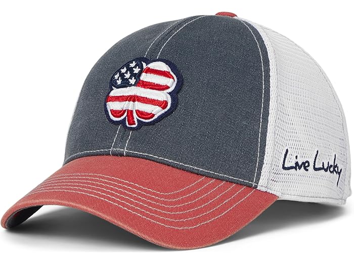 (取寄) ブラッククローバー USA 2T ビンテージ アジャスタブル ハット Black Clover Usa 2t Vintage Adjustable Hat Navy/Red Hat/3d Usa Flag Clover(4)