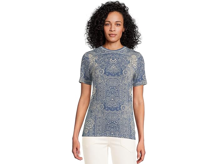 (取寄) ジョニー ワズ レディース ザ ジャニー フェーバリット フェーバリット ショート スリーブ クルー ネック Johnny Was women The Janie Favorite Favorite Short Sleeve Crew Neck Denim Emb Printのサムネイル