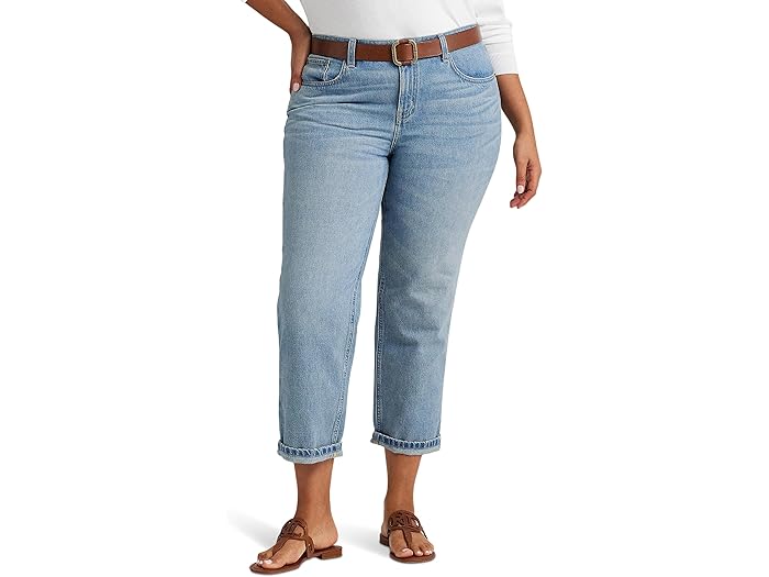 (取寄) ローレン ラルフローレン レディース プラス-サイズ リラックスド-フィット テーパード アンクル ジーンズ Lauren Ralph Lauren women Plus-Size Relaxed Tapered Ankle Jeans Isla Wash