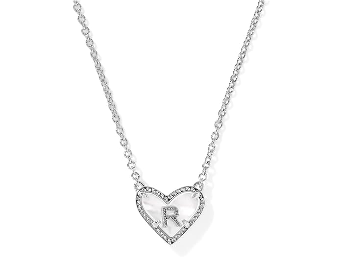 (取寄) ケンドラスコット レディース ハート レター R ショート ペンダント ネックレス Kendra Scott women Heart Letter R Short Pendant Necklace Silver Ivory Mother Of Pearl