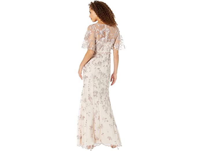 (取寄) アドリアナ パぺル レディース フローラル エンブロイダー マーメイド モブ ガウン Adrianna Papell women Floral Embroidered Mermaid Mob Gown Champagne Multi