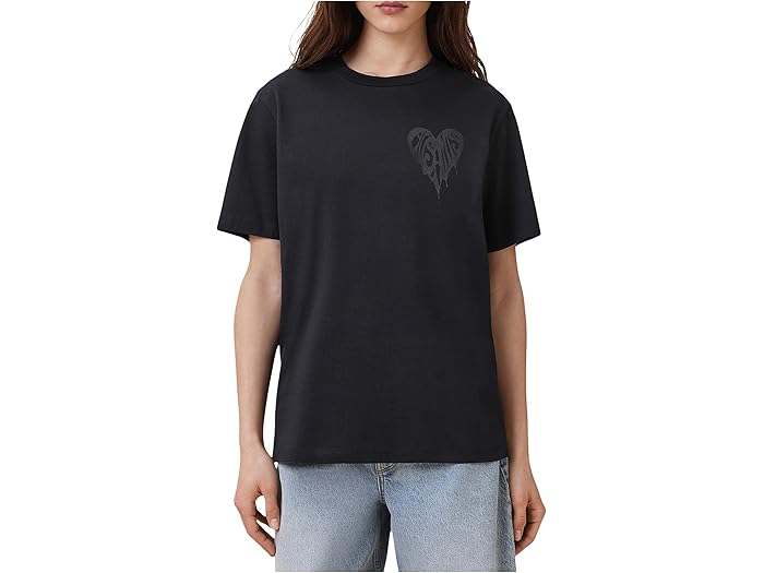 (取寄) オールセインツ レディース ポスター Bf ティー AllSaints women Poster Bf Tee Black 1