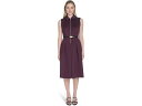 (取寄) カルバンクライン レディース スリーブレス スキューバ ベルテッド ジッパー ドレス Calvin Klein women Sleeveless Scuba Belted Zipper Dress Aubergine