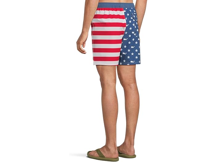 (取寄) ヴィンヤードヴァインズ メンズ 7 プリンテッド チャッピー トランクス Vineyard Vines men 7" Printed Chappy Trunks Flag Moonshine