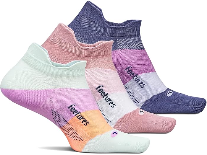 (取寄) フィーチャーズ エリート ウルトラ ライト ノー ショー タブ 3-ペア パック Feetures Elite Ultra Light No Show Tab 3-Pair Pack Crisp Mint/Pink Orchard/Future Dusk