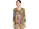 (取寄) ジョニー ワズ レディース ザ ジャニー フェーバリット 3/4 スリーブ V-ネック スイング ティー Johnny Was women The Janie Favorite 3/4 Sleeve V-neck Swing Tee Bellina